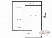田贝花园2室1厅1卫64㎡户型图