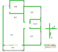 深城公寓2室1厅1卫65㎡户型图
