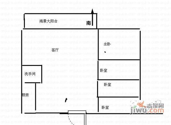 万科十七英里4室2厅2卫222㎡户型图