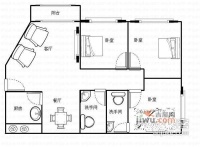 天元大厦3室2厅2卫109㎡户型图