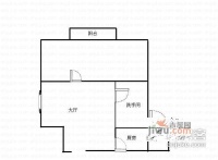 南洋大厦1室1厅1卫52㎡户型图