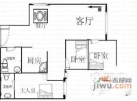 紫玉花园3室2厅2卫106㎡户型图