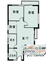 紫玉花园3室2厅1卫89㎡户型图