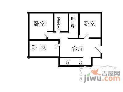 海涛花园3室1厅1卫户型图