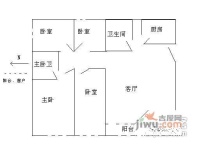 嘉福花园3室2厅1卫109㎡户型图