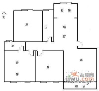 黄金台住宅小区3室2厅1卫户型图