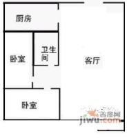 百花苑3室2厅1卫89㎡户型图