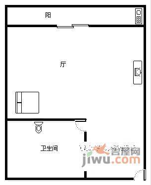 鹏基公寓（罗湖）1室0厅1卫33㎡户型图