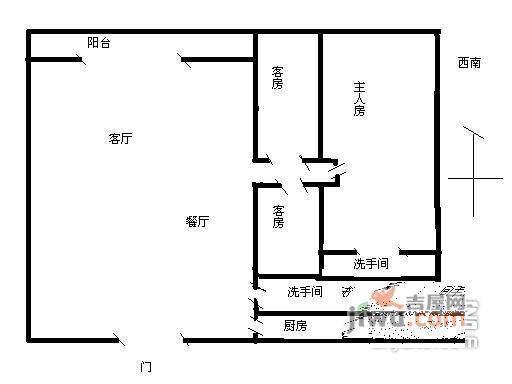 蓝色海月居3室2厅2卫93㎡户型图