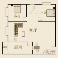 韵动家园2室2厅1卫92㎡户型图