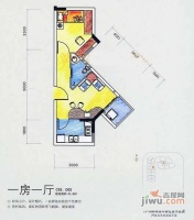 韵动家园1室1厅1卫42㎡户型图