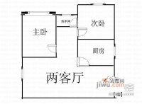 龙城花园2室2厅1卫75㎡户型图