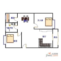 粤海新村2室2厅1卫69㎡户型图