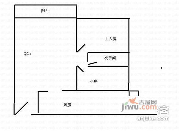 怡泰大厦2室2厅1卫58㎡户型图