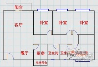 茂恒园4室2厅2卫126㎡户型图