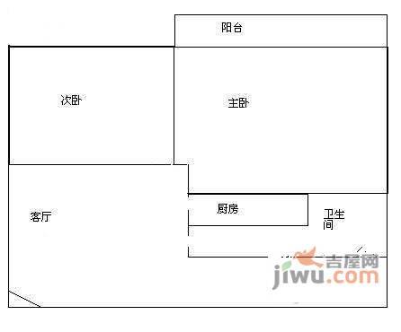 中华花园2室1厅1卫71㎡户型图