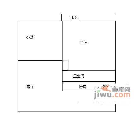 中华花园2室1厅1卫71㎡户型图