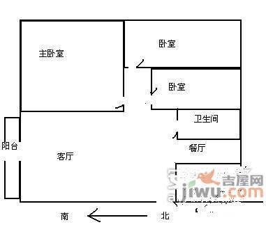 松泉公寓3室2厅1卫79㎡户型图