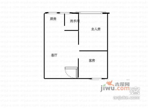 松泉公寓2室1厅1卫户型图