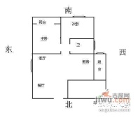 碧湖花园2室2厅1卫92㎡户型图