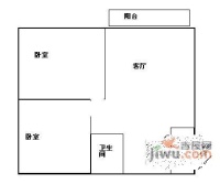 特力大厦2室2厅1卫48㎡户型图