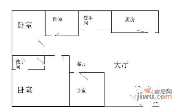 福华新村4室2厅1卫94㎡户型图