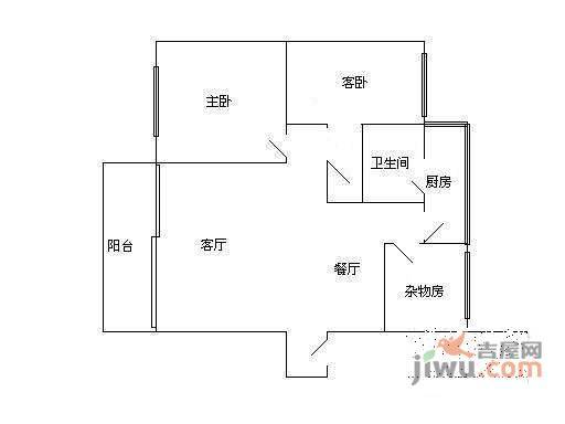 福民新村3室2厅1卫89㎡户型图