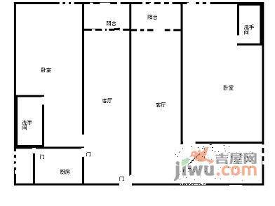 瀚海东岸2室2厅2卫105㎡户型图