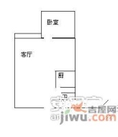 心语雅园1室1厅1卫42㎡户型图