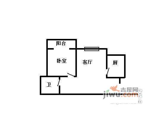 金港盛世华庭1室1厅1卫41㎡户型图