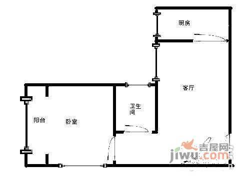 弘都世纪公寓2室1厅1卫户型图