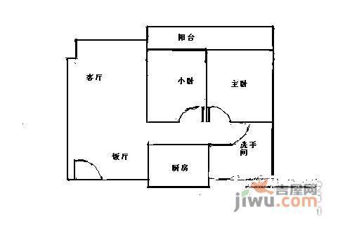 花样年花港2室1厅1卫63㎡户型图