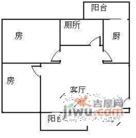 香蜜新村2室2厅1卫70㎡户型图