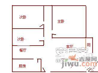 绿景蓝湾半岛3室2厅1卫91㎡户型图