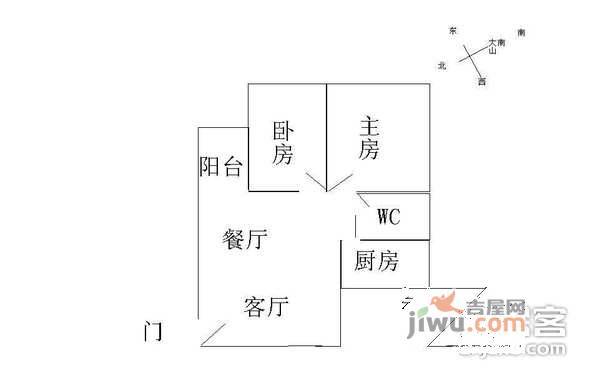 汇宾广场1室1厅1卫38㎡户型图