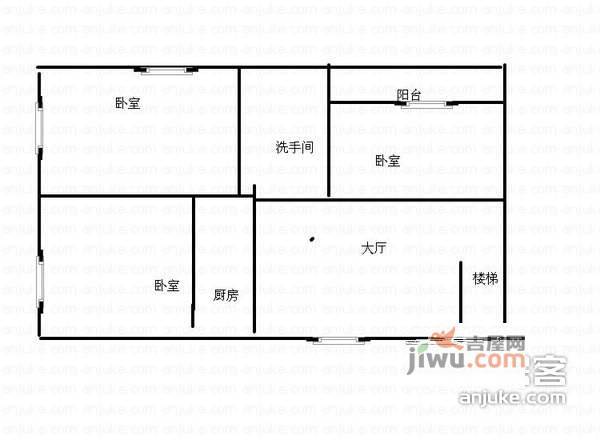 荔花村3室2厅2卫110㎡户型图