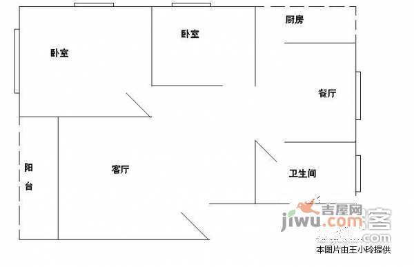 荔花村2室2厅1卫户型图