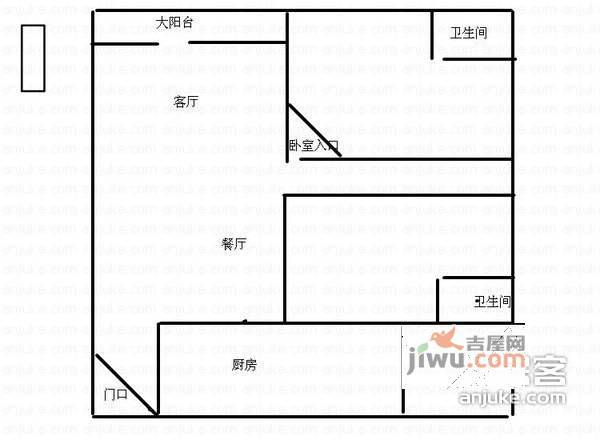 花果山小区3室2厅1卫85㎡户型图