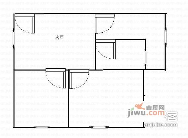 兴隆大厦2室1厅1卫75㎡户型图