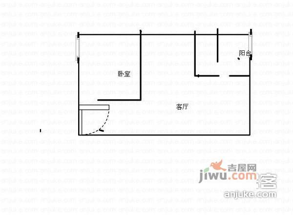 松园南小区1室1厅1卫户型图