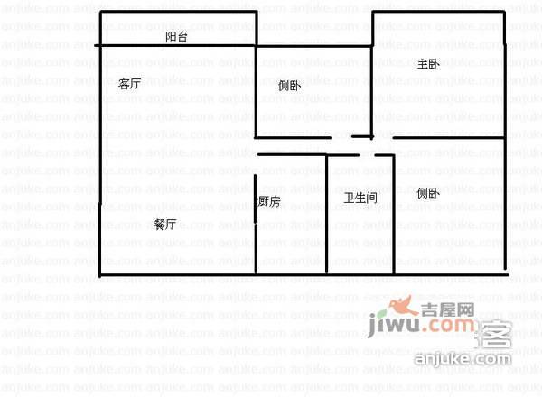 松园南小区3室1厅1卫98㎡户型图