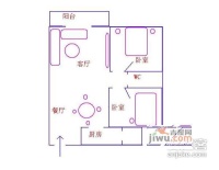 鸿景春天2室2厅1卫87㎡户型图