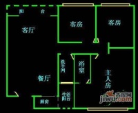 鸿景春天3室2厅1卫108㎡户型图