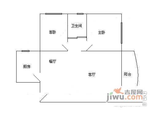 嘉隆星苑2室2廳1衛戶型圖_深圳嘉隆星苑2室2廳1衛戶型圖 - 吉屋網