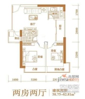 景尚雅苑2室2厅1卫67㎡户型图