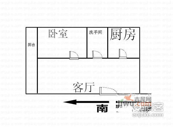 荔园新村1室1厅1卫户型图