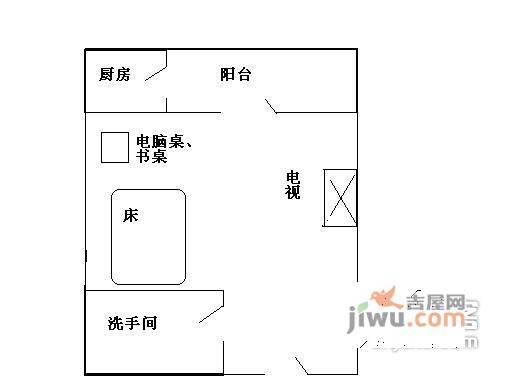 惠鑫公寓1室0厅1卫23㎡户型图