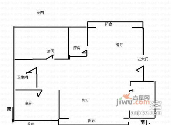 汇龙苑3室2厅1卫101㎡户型图