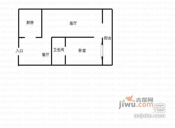 汇龙苑1室1厅1卫88㎡户型图