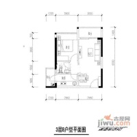 金地名轩1室1厅1卫50㎡户型图